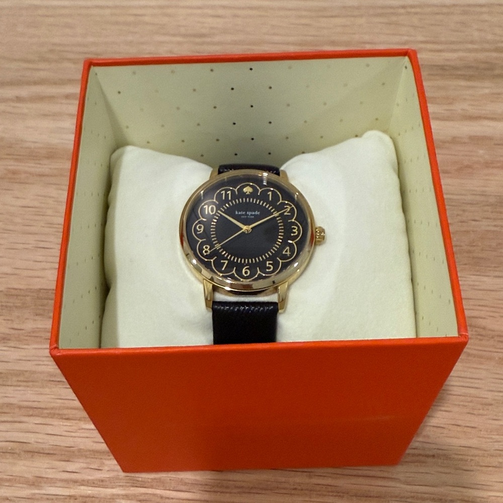 Kate Spade Black and Gold Women’s Watch with Unique Dial
